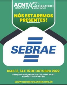 Portal Jaciara Barros – Cartaz promocional anuncia inscrições abertas para pecuaristas na Feira de Negócios do Sebrae, 13 a 15/10, em Paraíso-TO. – Portal Jaciara Barros