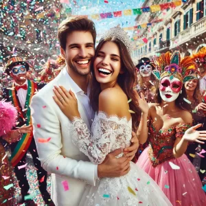 Noiva em um carnaval