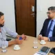 Secretário da Segurança Pública recebe superintendente da Abin em visita institucional.