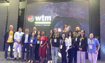 Representantes das agências Jalapão Expedições e Praia Rica na WTM Latin America 2025, em São Paulo