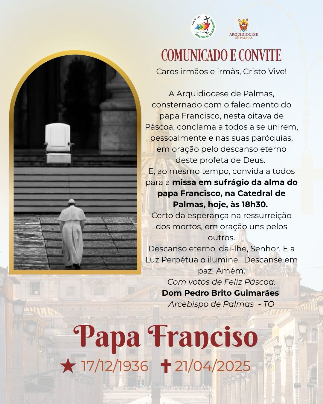 Arquidiocese de Palmas celebra missa em memória do Papa Francisco 35