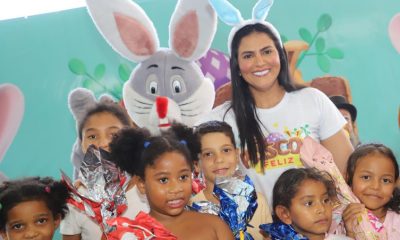 Com carinho e chocolate, primeira-dama Karynne Sotero celebra a Páscoa com crianças de comunidade quilombola