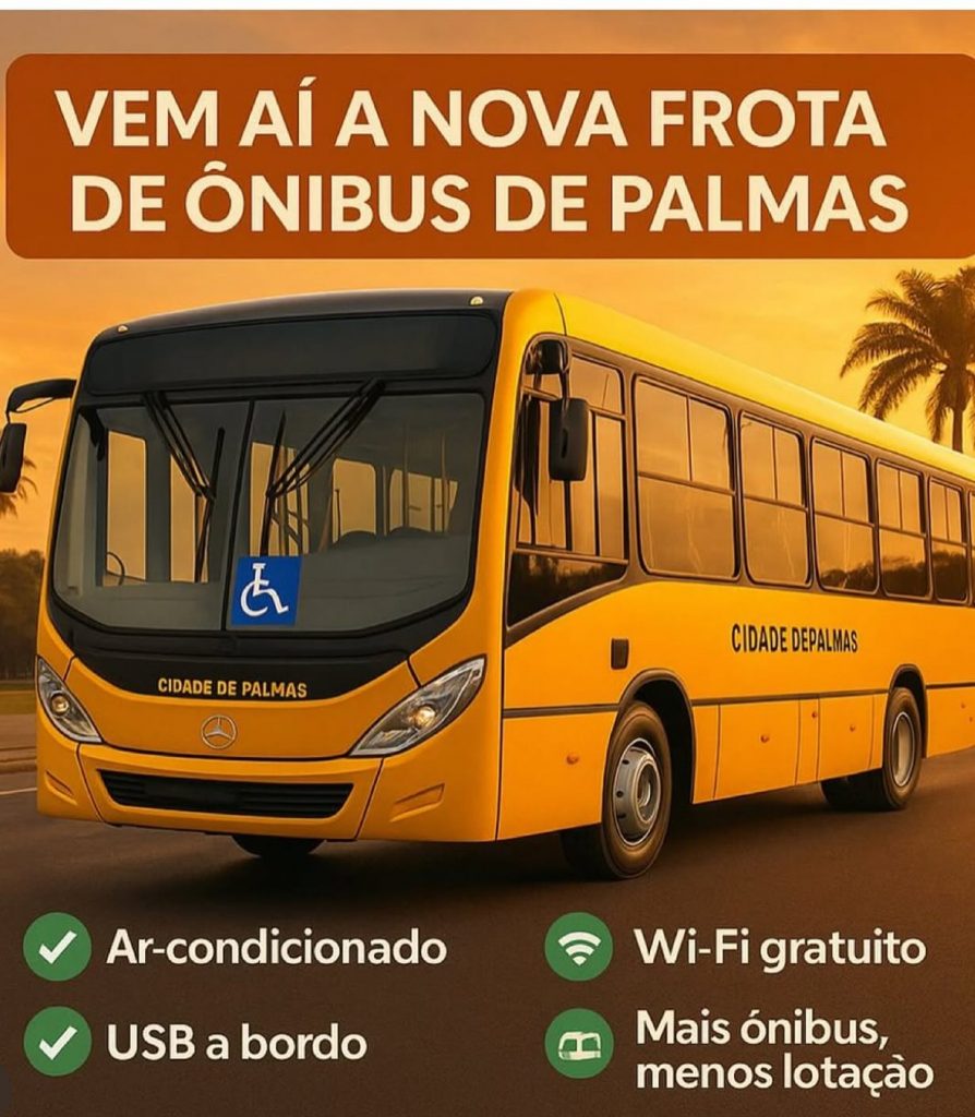 Nova frota de ônibus de Palmas com ar-condicionado, Wi-Fi e câmeras internas