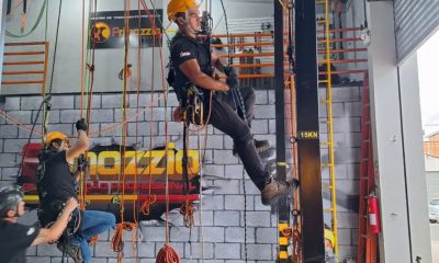 Treinamento de trabalho em altura, do Senai.
