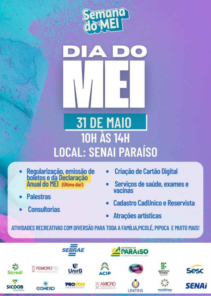 Evento ocorre neste sábado, 31, no Senai, e oferece atendimentos, orientações, atividades culturais e ações de saúde e cidadania