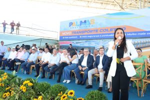 nda Monteiro (UB) participaram na tarde desta terça-feira, 6, da apresentação da nova frota do transporte coletivo de Palmas.
