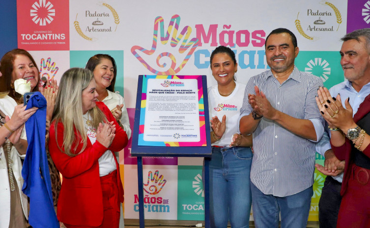 Governador Wanderlei Barbosa e primeira-dama Karynne Sotero entregam sede do projeto Mãos que Criam que oferece cursos profissionalizantes em Palmas - Foto: Loise Maria/Governo do Tocantins