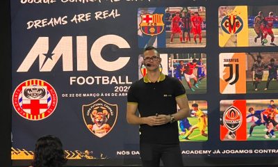 runo Teles durante evento onde anunciou a presença dos observadores internacionais na Copa Futebol Campeão
