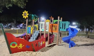 Novo parque infantil com brinquedo em formato de barco será entregue na Praça Brasília, no Jardim Aureny I, em Palmas, ainda neste mês de junho.