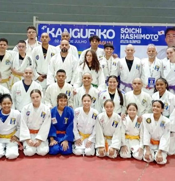 Parte da delegação tocantinense da Fejet, que com 40 integrantes foi a mais numerosa desta 4ª edição do Kangueiko de Aguaí - Foto: Arquivo Fejet.