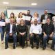 Alguns dos novos conselheiros do CMPC posam junto à presidente da FCP, Luara Aquino, e a outras autoridades – Foto: Flávia Ruth
