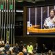 Ministra Macaé Evaristo durante participação na Comissão Geral da Câmara dos Deputados para debater a proteção de crianças e adolescentes em ambientes digitais - Foto: Vitor Vasconcelos / Secom-PR