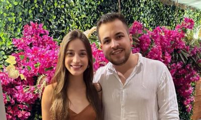 Carlos Alberto e Caroline Marques celebram noivado