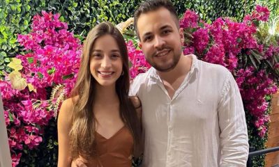 Carlos Alberto e Caroline Marques celebram noivado