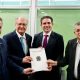 Alckmin se reuniu com o presidente da Câmara dos Deputados, Hugo Motta: celeridade na votação de projetos que ampliam as medidas de apoio ao comércio exterior brasileiro - Foto: Cadu Gomes/VPR