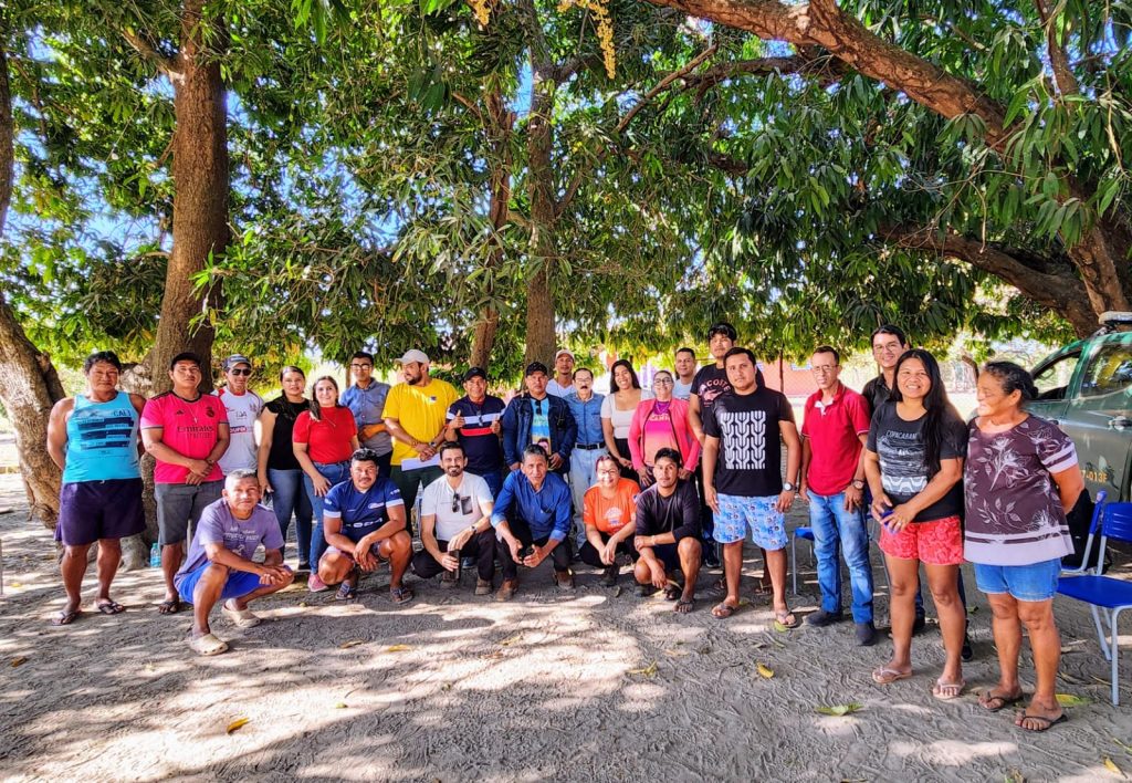 Na Aldeia Txuiri, equipe da Setur se reuniu com comunidade e lideranças de quatro aldeias Javaé. Seleucia Fontes/Governo do Tocantins