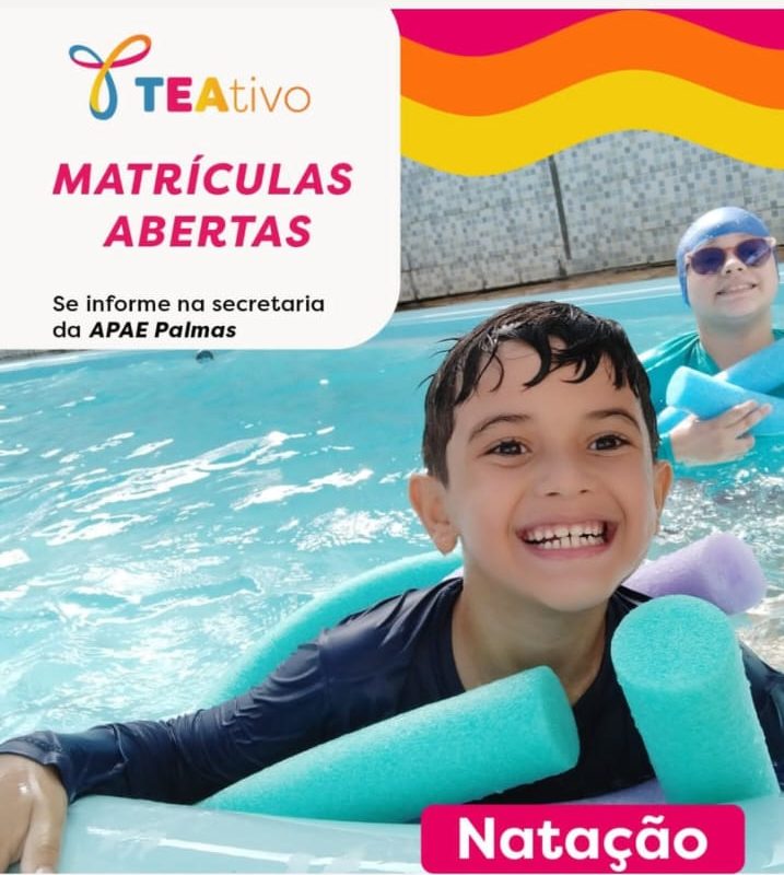 APAE Palmas abre matrículas para projeto TEAtivo – Portal Jaciara Barros APAE Palmas abre matrículas para o projeto TEAtivo, com aulas de futsal, natação e capoeira para pessoas com Transtorno do Espectro Autista (TEA).
