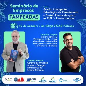 O evento, que é gratuito, ocorre no próximo dia 16, em Palmas; público também terá capacitação em planejamento e desenvolvimento de equipes produtivas