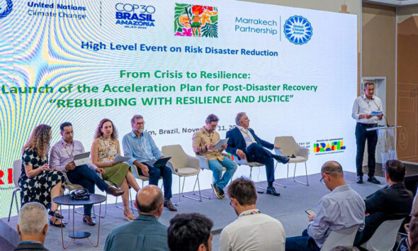 Comprometido com a sustentabilidade, Governador Laurez Moreira participa do lançamento do Plano Nacional de Proteção e Defesa Civil na COP30 - Foto: Bruno Maia/Governo do Tocantins