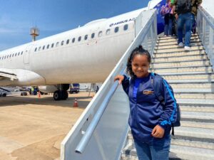 Ana Vitória Sousa de Oliveira, de 13 anos, participa pela primeira vez das Paralimpíadas Escolares