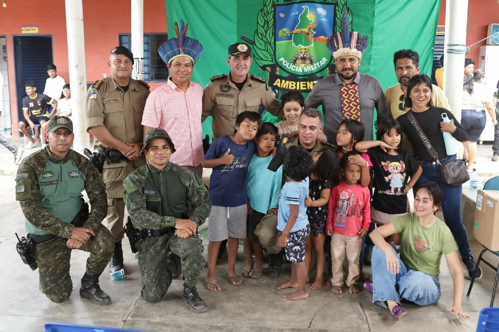 Ação integrada na Ilha do Bananal com participação da PMTO leva cidadania à Aldeia Twiri