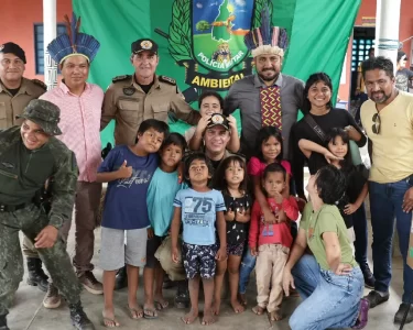 Ação integrada na Ilha do Bananal com participação da PMTO leva cidadania à Aldeia Twiri