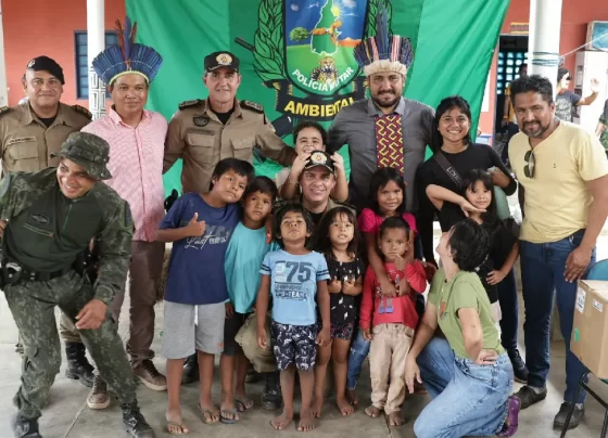 Ação integrada na Ilha do Bananal com participação da PMTO leva cidadania à Aldeia Twiri