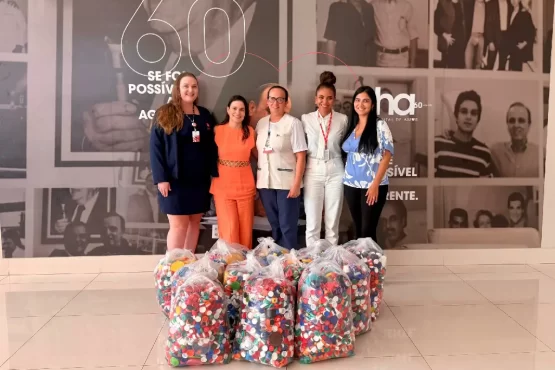 Sabin entrega 76 kg de tampinhas ao Hospital