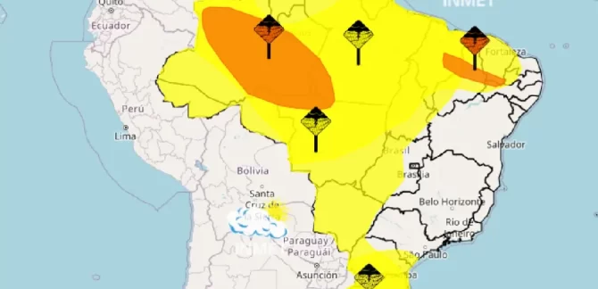 alerta de chuvas intensas no Tocantins