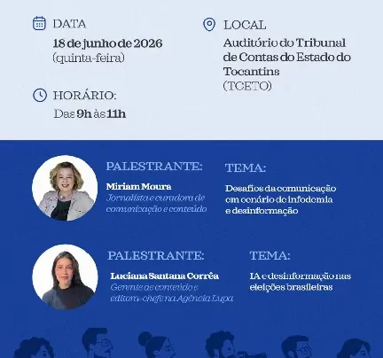Jornalismo 5.0 reúne especialistas em Palmas para debater desinformação, inteligência artificial, fake news e os desafios da comunicação digital.