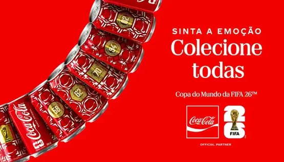 Coca-Cola lança nova campanha para a Copa do Mundo 2026 com Galvão Bueno, filme emocionante e latas colecionáveis inspiradas na Seleção Brasileira.